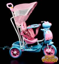 Baby Maxi HIT bičių menas. 32550 „Blue &amp; Pink“ interaktyvus vaikų triratukas su stogu (757)
