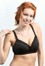 „Bogema Lingerie Art.37999“ juodos rožės motinystės / slaugos liemenėlė su nusegamu diržu