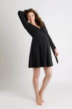 La Bebe™ Nursing Cotton Dress Donna Art.38397 Eclipse Black Maternity/Nursing Dress Juoda medvilnė prieš / po motinystės suknelės
