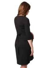 La Bebe™ Nursing Cotton Dress Donna Art.38397 Eclipse Black Maternity/Nursing Dress Juoda medvilnė prieš / po motinystės suknelės