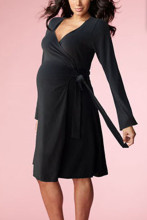 La Bebe™ Nursing Cotton Dress Donna Art.38397 Black Maternity/Nursing Dress