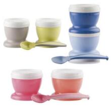 Thermobaby 1659 - 2 decorated section plates with spoon  