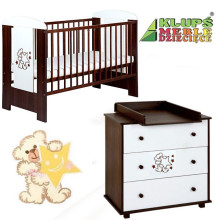 Klups Safari Bear Art.43626  Комплект детской мебели  кровать + комод