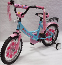 „Baby Mix“ vaikiškas dviratis BMX 7776-16 (rožinis-turkio spalvos) „Fun Bike 16“