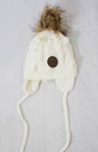 Huppa '17 Macy Art.83570000-60002 Megztinė kūdikių kepurė žiemai su medvilniniu pamušalu (XXX-S dydis)