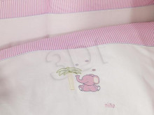 FERETTI -Elefante pink Bērnu gultas veļas komplekts TRIO 3