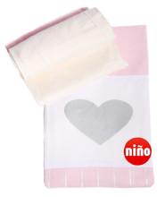 NINO-ESPANA Vaikiškos lovatiesės medvilnės komplektas „Cuoricini pink“ 3