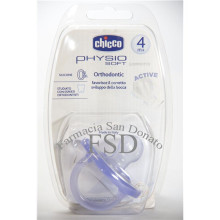 Chicco 02712.30 Пустышка Physio, безопасная для сна,силиконовая, литая, 4 м+ (фиолетовая)