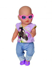 Kūdikio gimimo menas. 819357C Doll kūdikių džinsinio audinio drabužiai, 43 cm