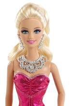 „Mattel Barbie Pink“ ir „Fuffle Ruffle“ suknelės lėlės menas. BFW16C lėlės barbė „madingas rinkinys“
