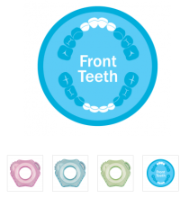 „Munchkin 11478“ priekinių dantų danties 1 etapas - kramtomasis žaislas priekiniams dantims mėlynas