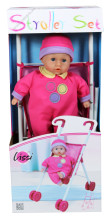 Lissi 12400I vežimėlis su kūdikių reklamos rinkiniu Lėlė Lissi (30 cm) + lėlių vežimėlis