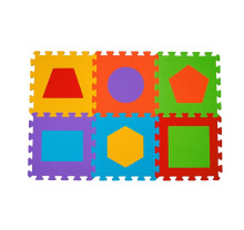 BabyOno Floor Puzzle Art.279 Grīdas puzle paklājiņš figūras (no 6 elementiem) 90x90cm