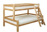 „Straubek Art.3ST“ dviaukštė natūralaus beržo medinė lova vaikams, lakuota 90x200cm