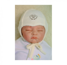 „Vilaurita Art.55“ merino vilnos kilpinė dviguba kūdikių kepurė (38, 40, 44, 48 cm dydžiai)