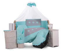 Tuttolina Stars Blue Bērnu gultas veļas komplekts no 6 daļam