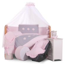 Tuttolina Stars Pink Bērnu gultas veļas komplekts no 6 daļam