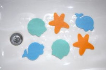 Clippasafe Mini Bath Mats  CL395  Paklājs vannas istabai neslīdošs, 6 gab. (12x10 cm)
