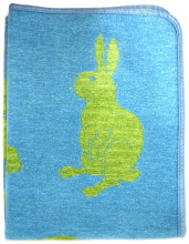 Natūralios medvilnės ekologiškas kilimas - dangtis Art.0772 Mėlyna / žalia medvilninė šenilė 70 * 90cm