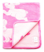 Dabīgais kokvilnas Eko pleds - pārklājs Art.0772 Pink/White Cotton Chenille 70*90cm