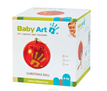 „Baby Art“ kalėdinio kamuolio menas. 34120153 kūdikių kabučių / rankų atspaudų rinkinys