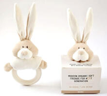 „Wooly Organic Bunny Art.00204“ aukščiausios kokybės - ekologiškos medvilnės barškutis, (100% natūralus)