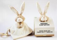 „Wooly Organic Bunny Art.00205“ aukštesnė kokybė - ekologiškos medvilnės miegmaišis su barškučiais - zuikis, (100% natūralus)