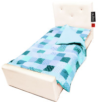 MD BEDDY Арт.83297 Bērnu stilīga eko ādas gulta ar matraci 158x74 cm ( ekspozicija)