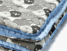 „La Millou“ menas. 83465 Vaikiškų antklodžių grafitinių avių šeimos „Sky Premium“ dvipusė antklodė (80x100 cm)
