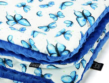 „La Millou“ menas. 83466 Toddler antklodė Motylem Jestem Electric Blue Premium dvipusė antklodė (80x100 cm)