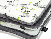„La Millou by Mommy“ piešia meną. 83523 Ikimokyklinio amžiaus antklodė Funny Bunny Grey Premium dvipusė antklodė (110x140 cm)