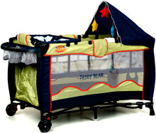 „Baby Maxi PREMIUM Teddy Bear 856“ daugiafunkcinė kelioninė lova 2 aukštais