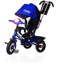 Elgrom Little Tiger Art.30151 Black Детский трехколесный интерактивный велосипед c надувными колёсами, ручкой управления и крышей