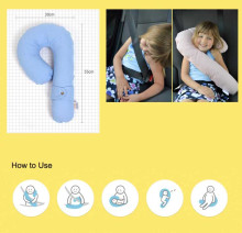 „Qubo ™“ vaikų poilsio pagalvė „Art 106“. Atrama pasagos pagalvėlei 30x50cm, skirta kelionėms automobiliu