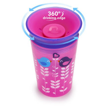 Munchkin Miracle Deco Cup 360° Pink Bird Art.012295 Mācību krūzīte 266 ml