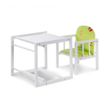 Klups Aga 1 balta medinė kūdikių maitinimo kėdė