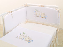 Mamo Tato Owls Col.Biege Kokvilnas gultas veļas komplekts no 4 daļam (60/100x135 cm)