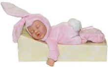 Anne Geddes Bunny Art.54787 Purple Doll - kūdikio zuikutis rožinis, 20cm