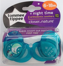 „Tommee Tippee“ art. 43336296 Naktinis ortodontinis silikoninis čiulptukas 6-18 mėn (2 vnt.)