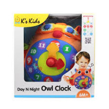 K's Kids Day N Night Owl Clock Art.KA10662  Dienas un nakts pūces pulkstenis 6+ mēn.
