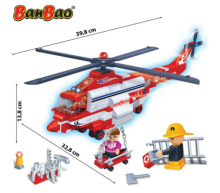 BanBao Art. 8315 Fire Brigade Helicopter  w/ Lights Glābēju helikopters -  konstruktors ar gaismas efektiem