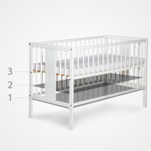Klups Radek  Art.4157 Wooden baby bed 120x60cm