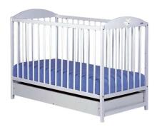 „Drewex Lisek“ šviesiai pilka Prekės 91755 lovelė su stalčiumi 120x60сm